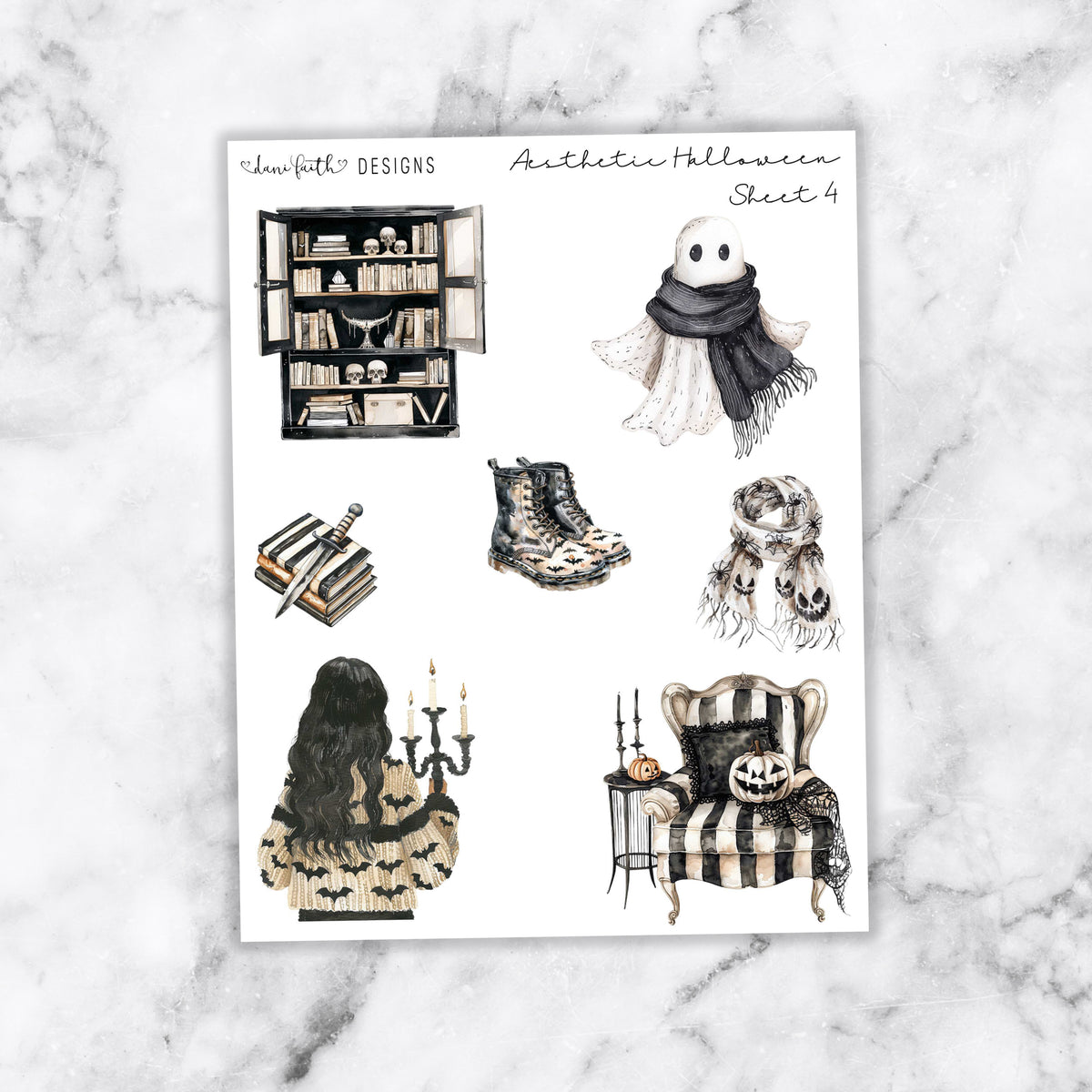Aesthetic Halloween Journal Stickers