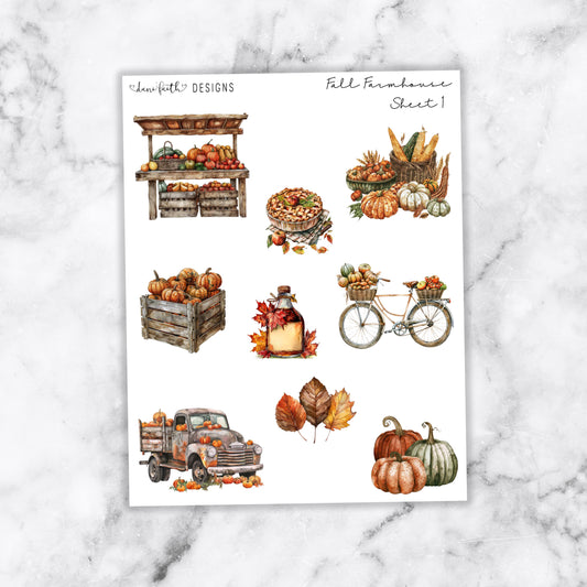 Fall Farmhouse Deco Stickers
