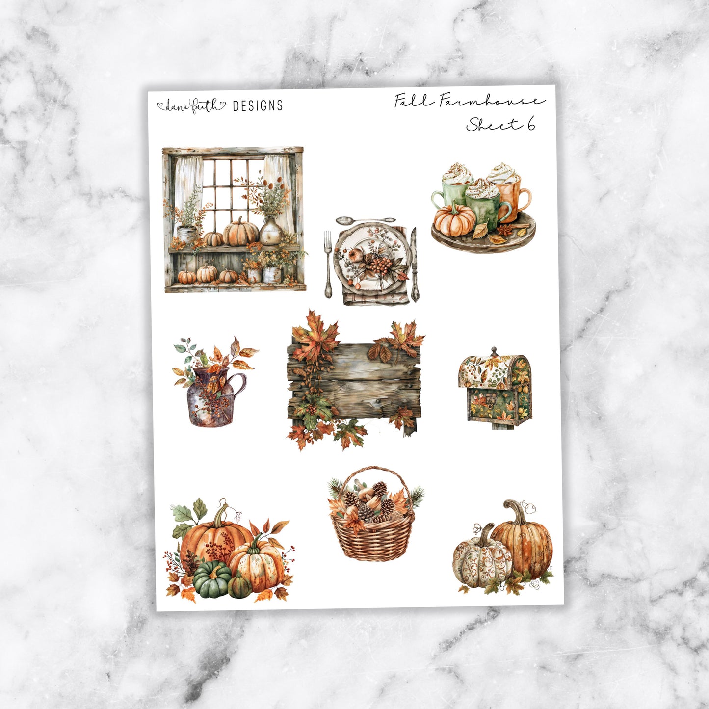 Fall Farmhouse Deco Stickers