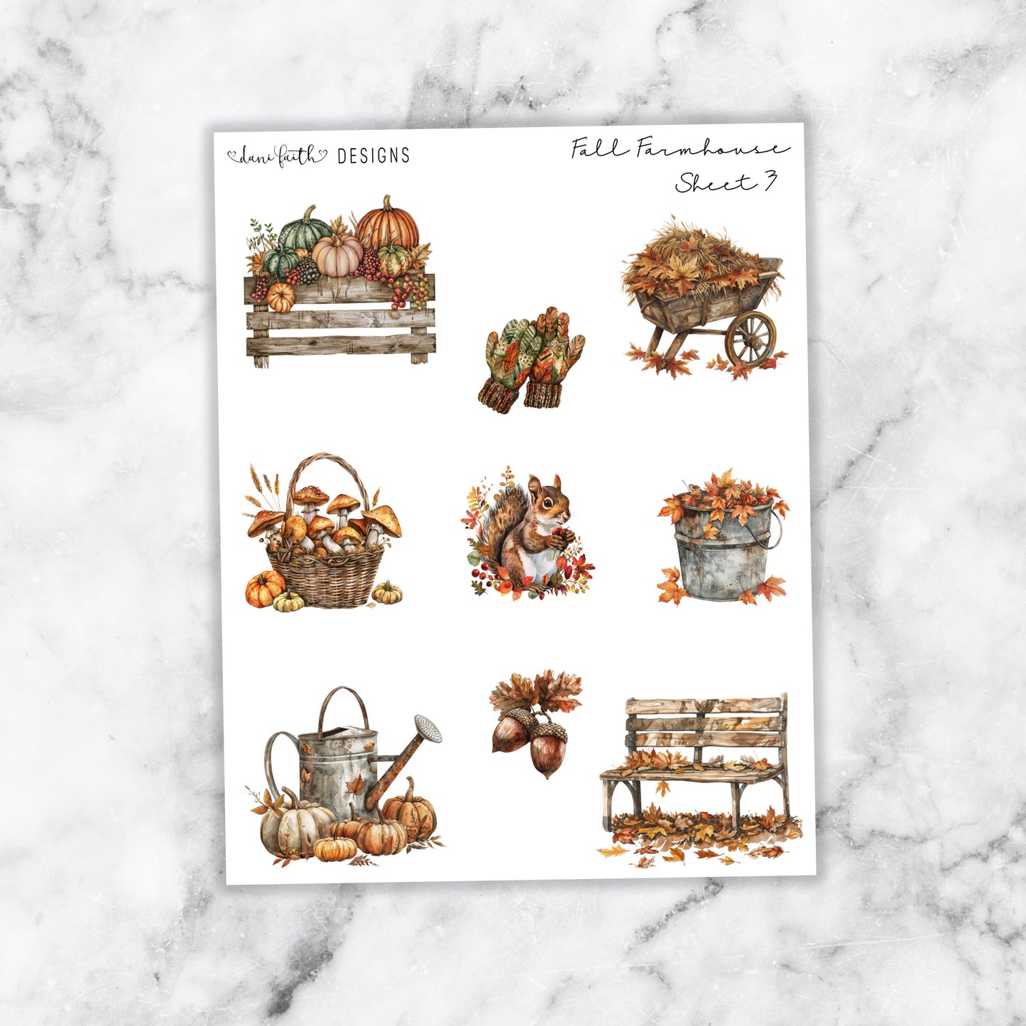 Fall Farmhouse Deco Stickers