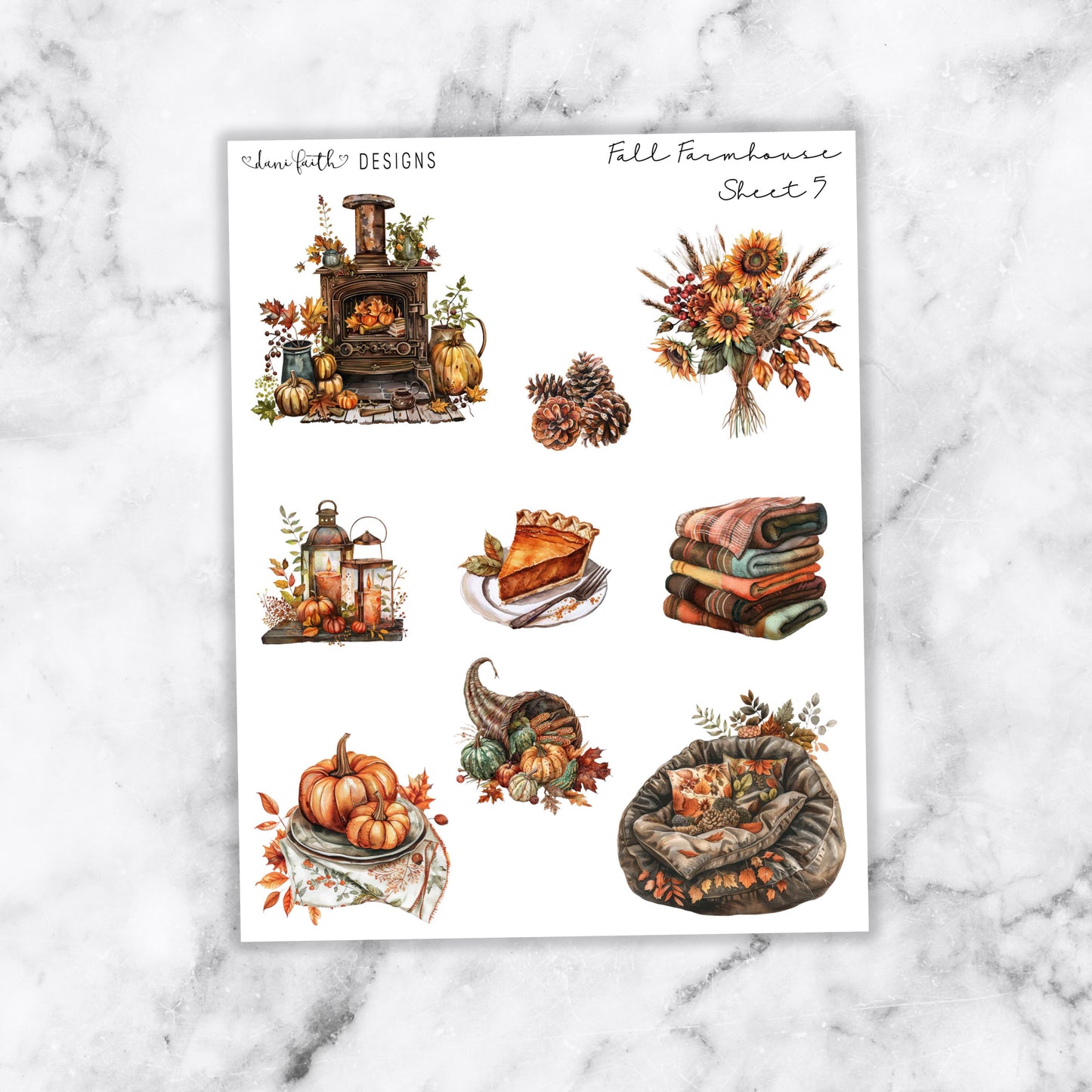 Fall Farmhouse Deco Stickers