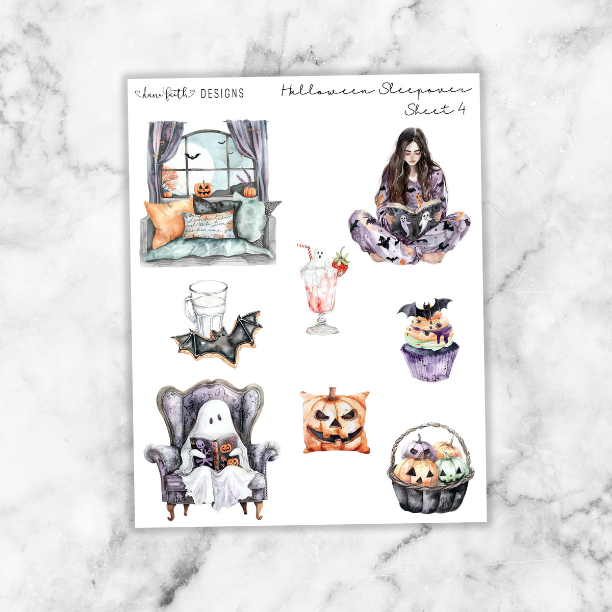 Halloween Sleepover Journal Stickers