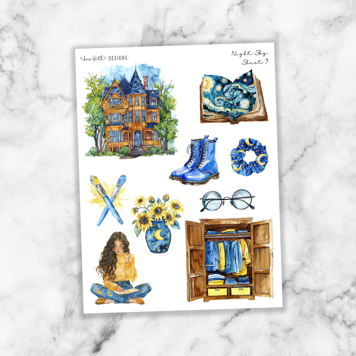 Night Sky Journal Stickers