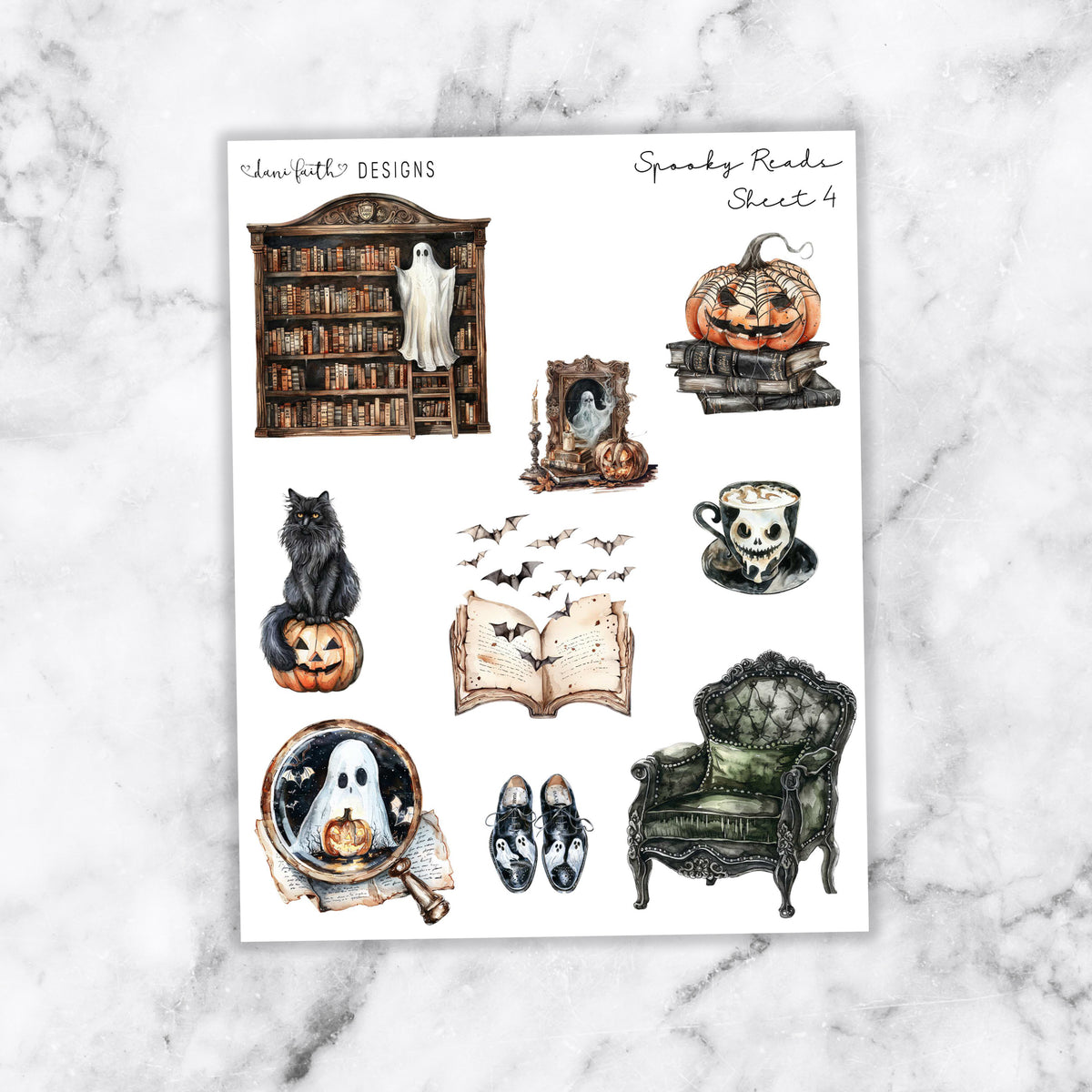 Spooky Reads Journal Stickers