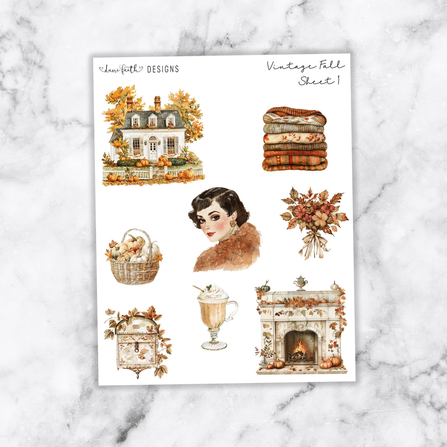 Vintage Autumn Deco Stickers