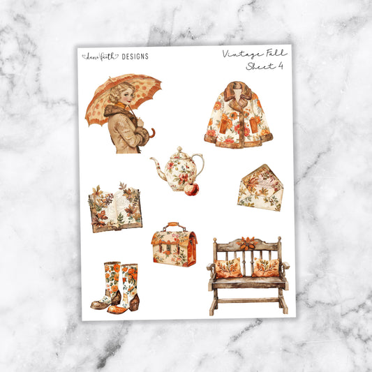 Vintage Autumn Deco Stickers