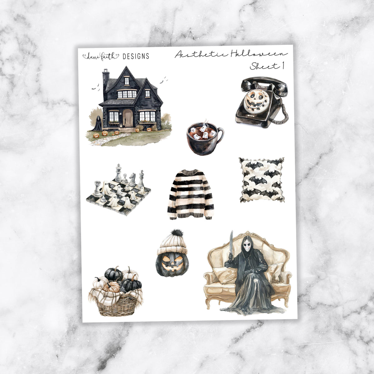 Aesthetic Halloween Journal Stickers
