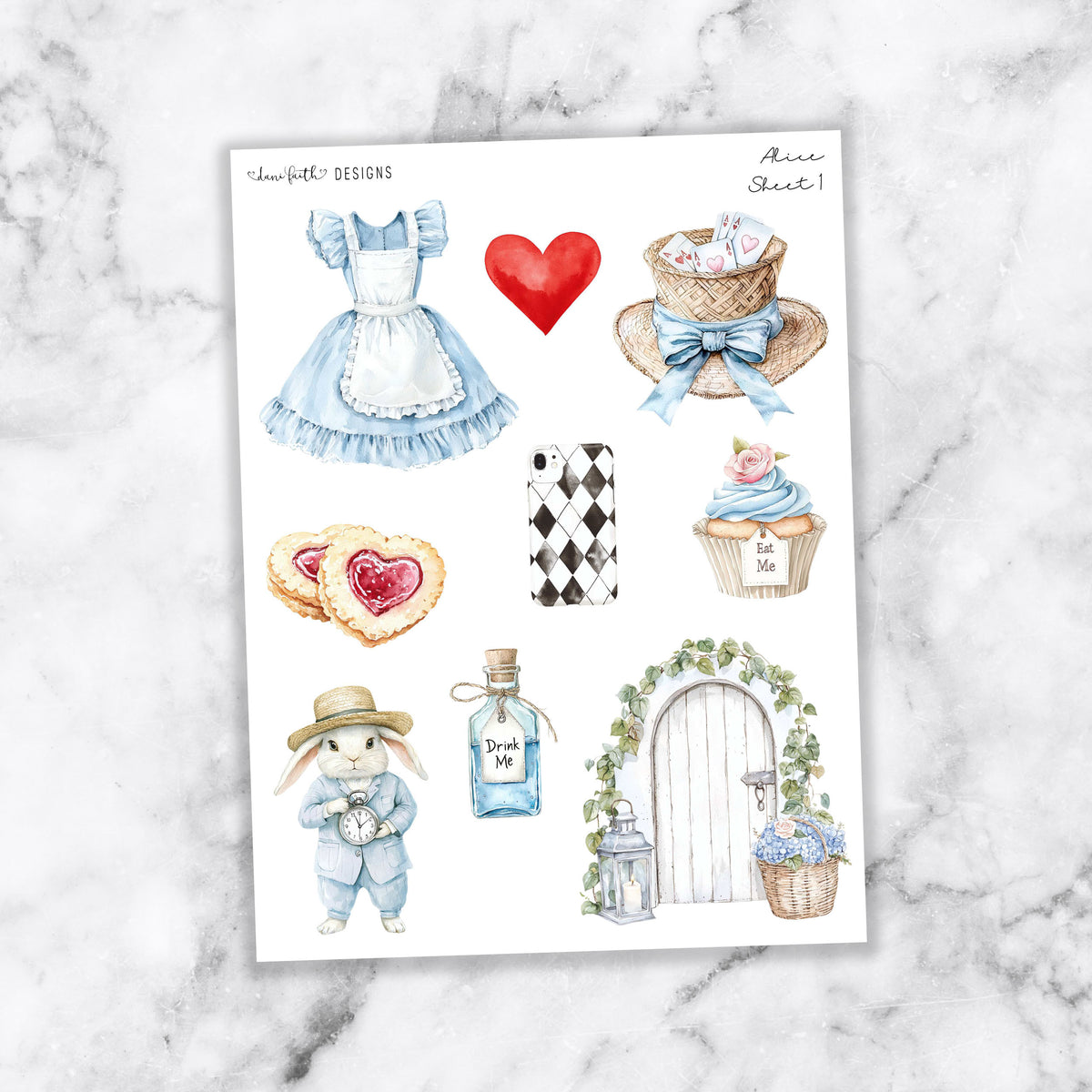 Alice Journal Stickers