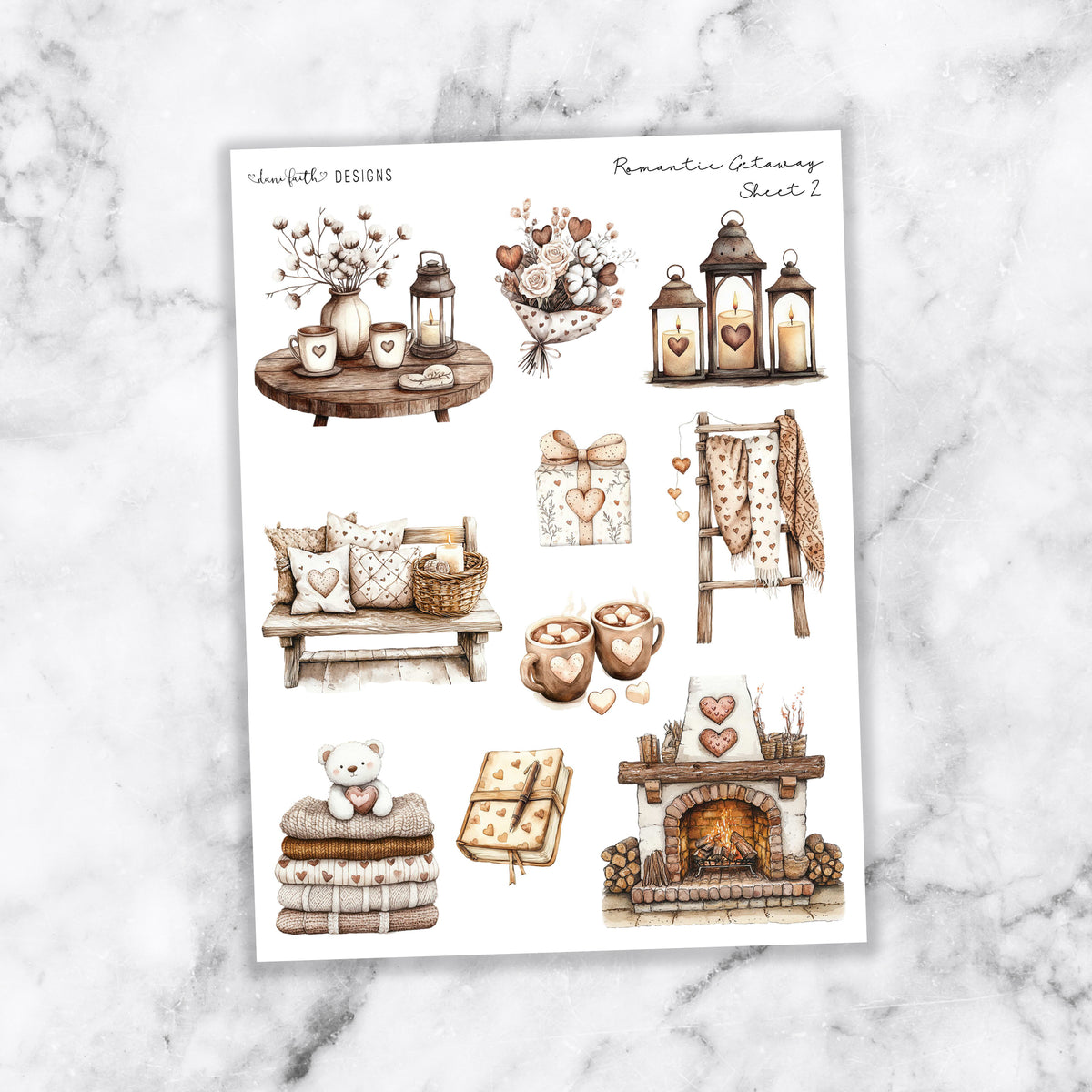 Romantic Getaway Journal Stickers