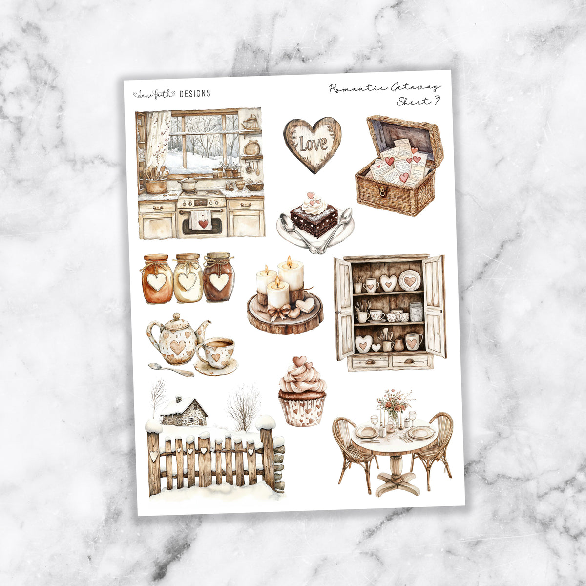 Romantic Getaway Journal Stickers
