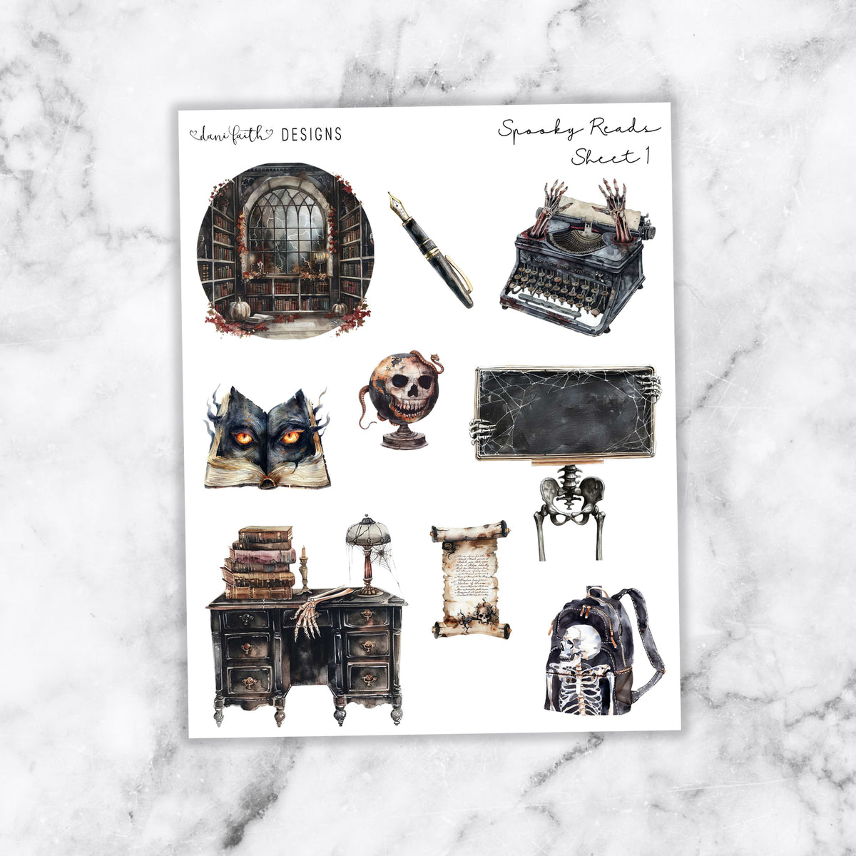 Spooky Reads Journal Stickers