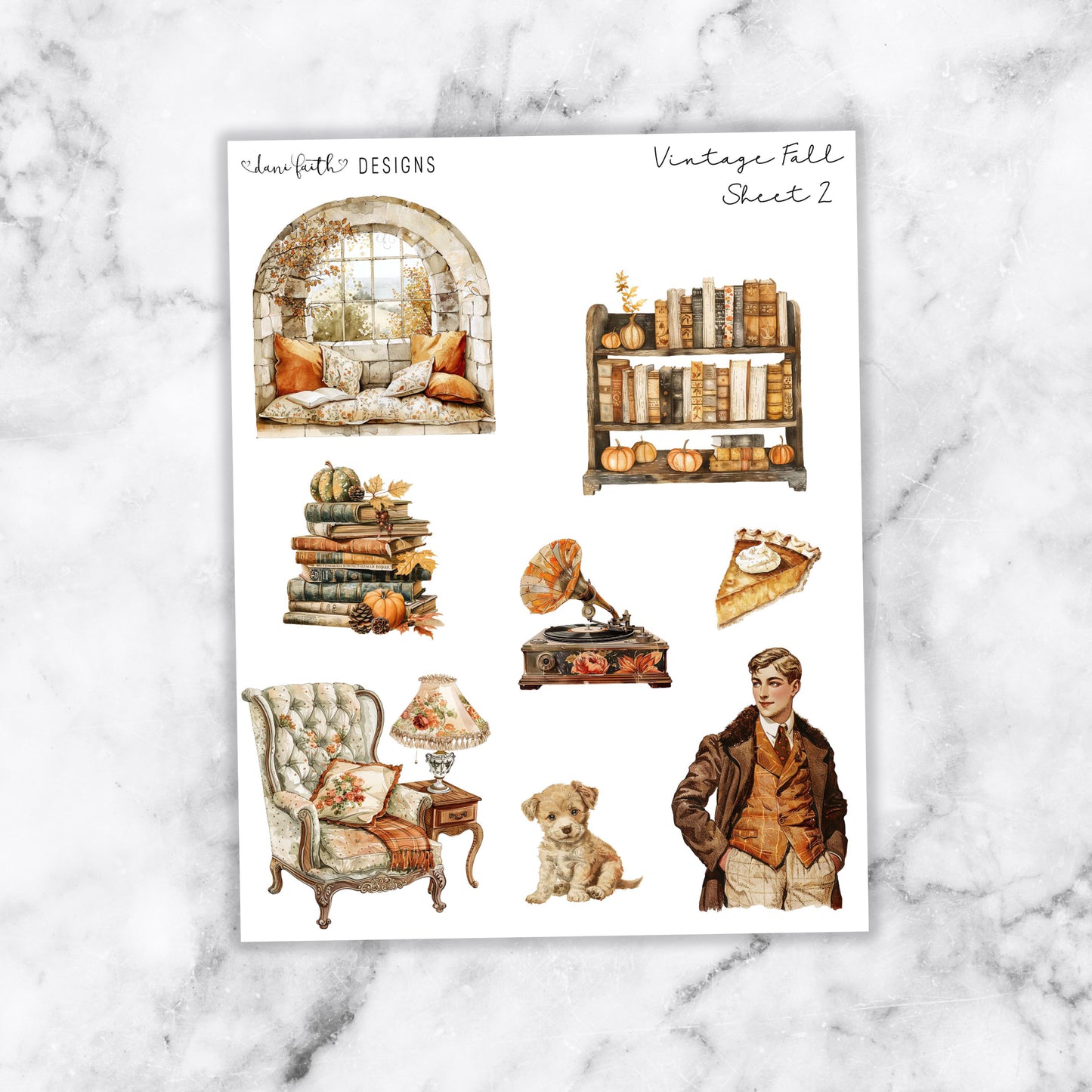 Vintage Autumn Deco Stickers