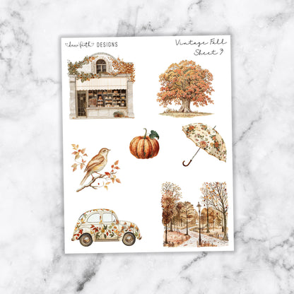 Vintage Autumn Deco Stickers
