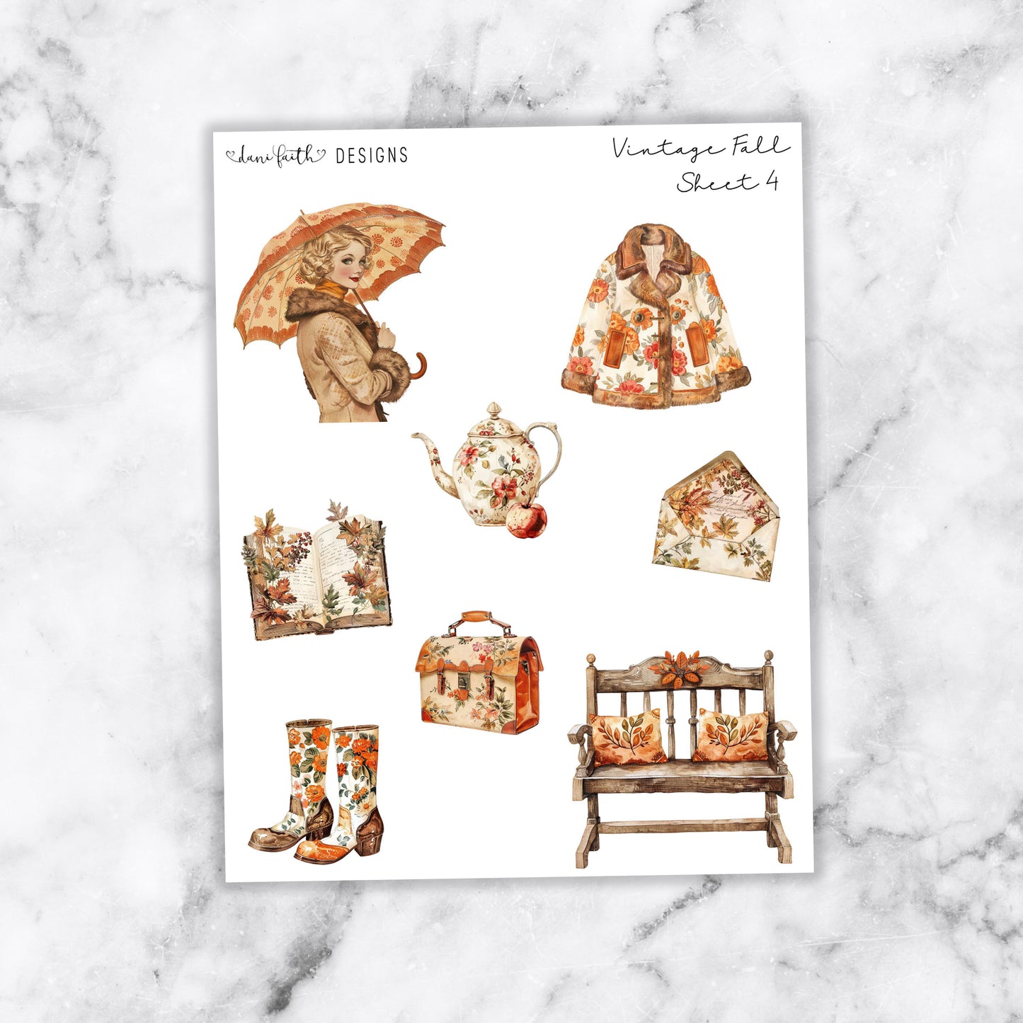 Vintage Autumn Deco Stickers